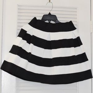 Xhiliration Black and White Striped Skirt